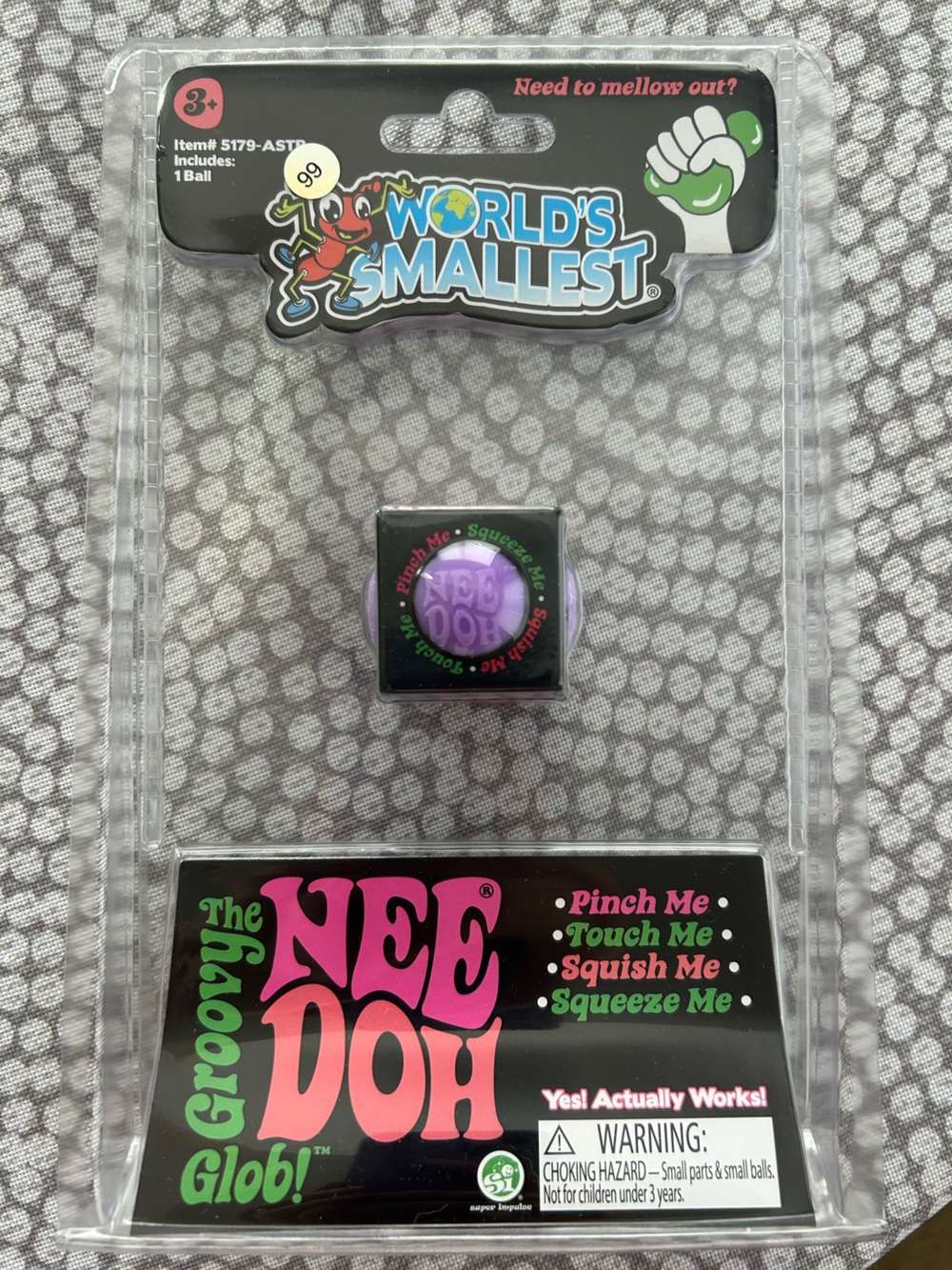 PURPLE World's Smallest Groovy NeeDoh Glob! Purple Fidget Ball- NEW